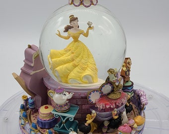 1991 年製ヴィンテージ ディズニーの美女と野獣のスノーグローブと