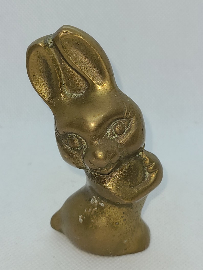 Vintage Brass Bunny Figurines. Brass Rabbit. Brass Bunny Etsy
