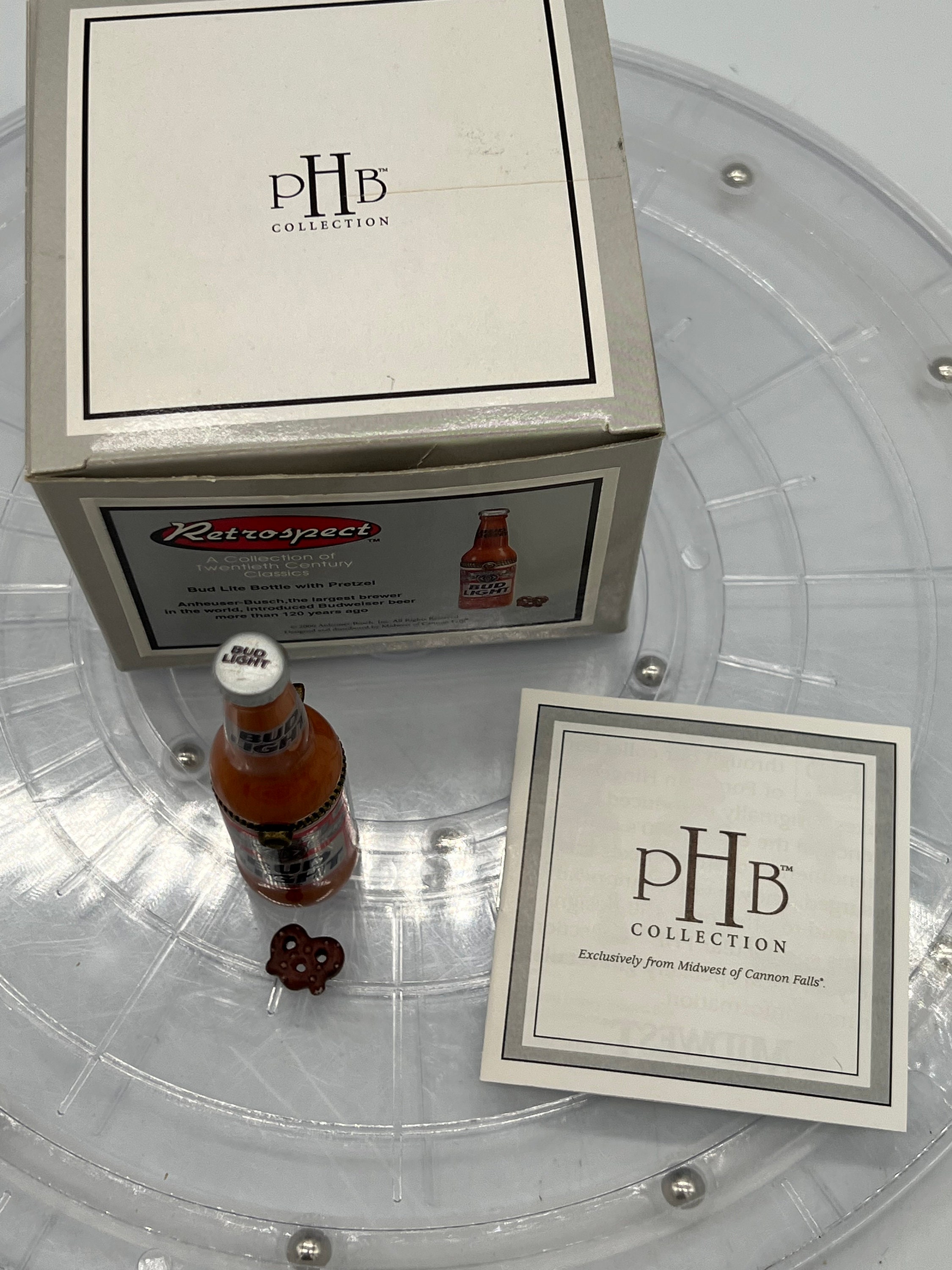 バドライトビール瓶用磁器製小物入れ（プレッツェル付き） - PHB 2000