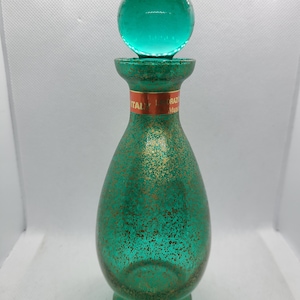 Murano Türkis und Gold Sprenkel Glas Parfümflasche. Hergestellt in Italien.