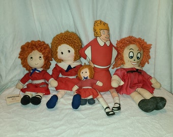 Various Vintage Knickerbocker and Applause Little Orphan Annie Dolls