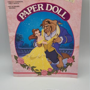 Vintage Brand New Old Stock 1991 A Golden Book Disney's Beauty and the Beast Dolls