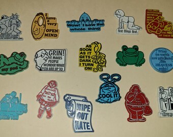Vintage 1970s Rubber Magnets with Different Sayings! Sold Separately!