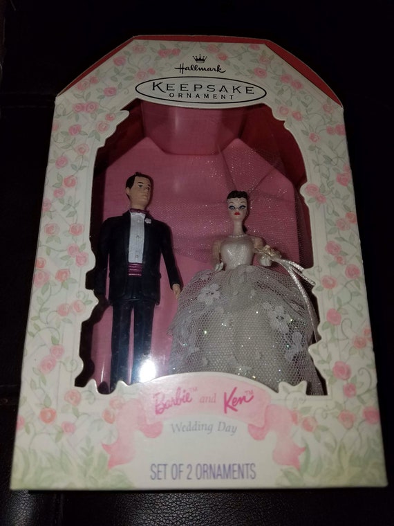 1997 Wedding Barbie Bride Groom Ornament Mib Etsy