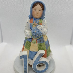 Figura vintage de Holly Hobbie para cumpleaños de niñas, número 16. Se vende por separado.