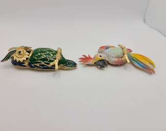 Épingles à Oiseaux Tétras En étain Avec Volants - Aimants Frigo, Fabriqué Aux États-Unis