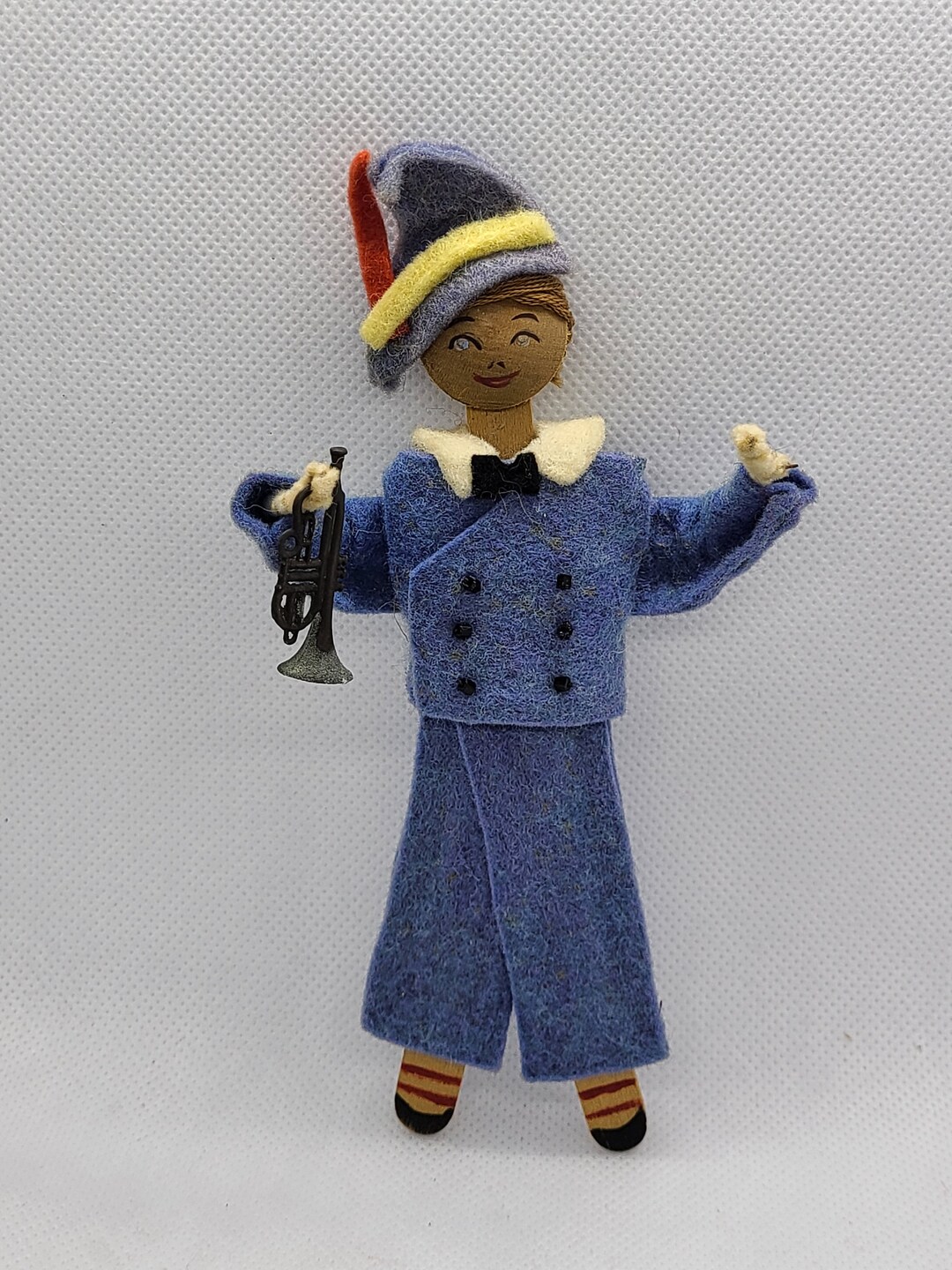 Vintage Mother Goose Nursery Rhyme Little Boy Blue Handmade Felt Christmas Ornament. Collectable ...