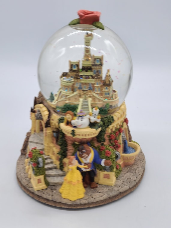希少品！ ディズニー 美女と野獣 オルゴール スノードーム