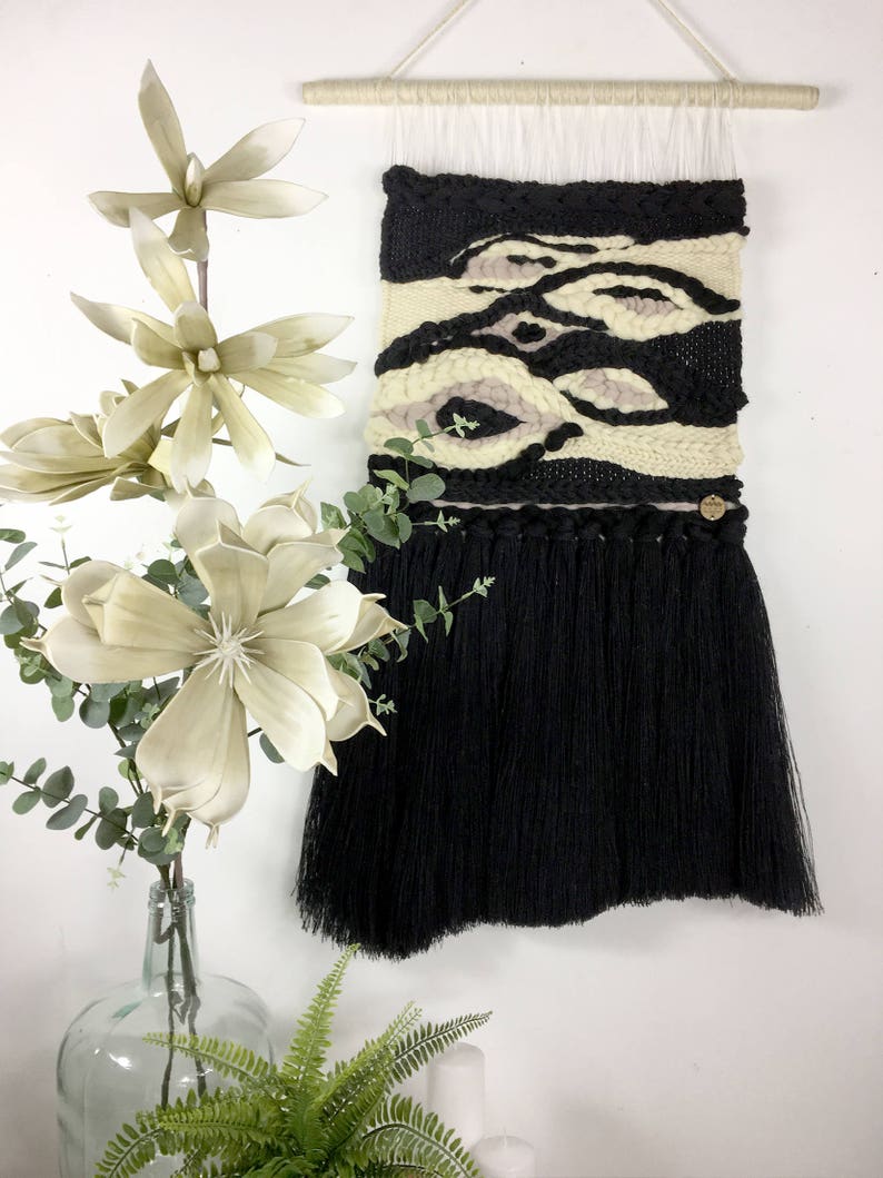 Decoracion De Tapiz Colgante De Pared Decoracion En Blanco Y Etsy