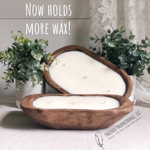 Dough Bowl Candle Soy Wax Candle Rustic Decor Hand Etsy