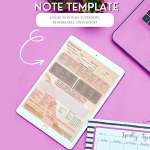 ReMarkable 2, Psychotherapy Note E-Ink Template (fillable) Compatible for Supernote, Onyx Boox, & Ipad, Therapist template