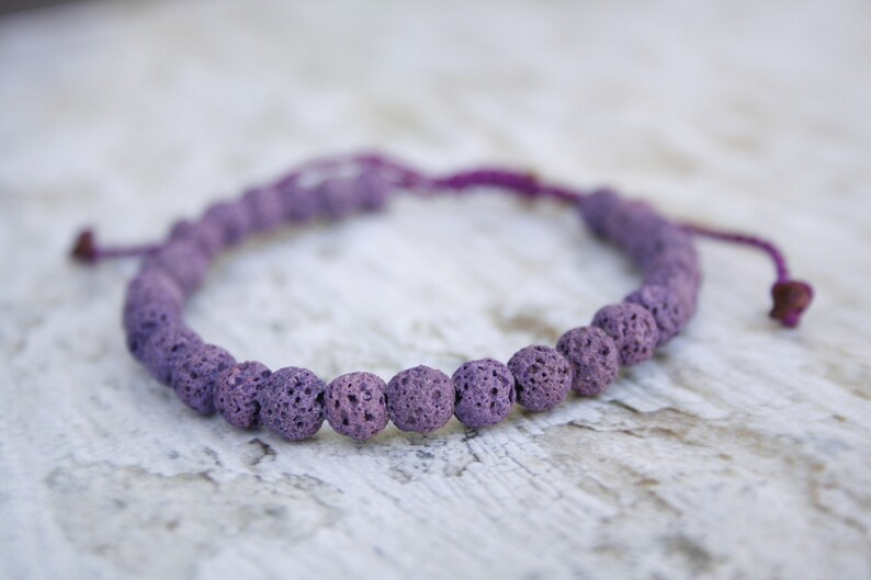 Men Gift Birthday Gift Stackable bangle Men Healing Bracelet Men Bead Bracelet For Him Zen Bracelet Purple Lava Bracelet Lava 6mm