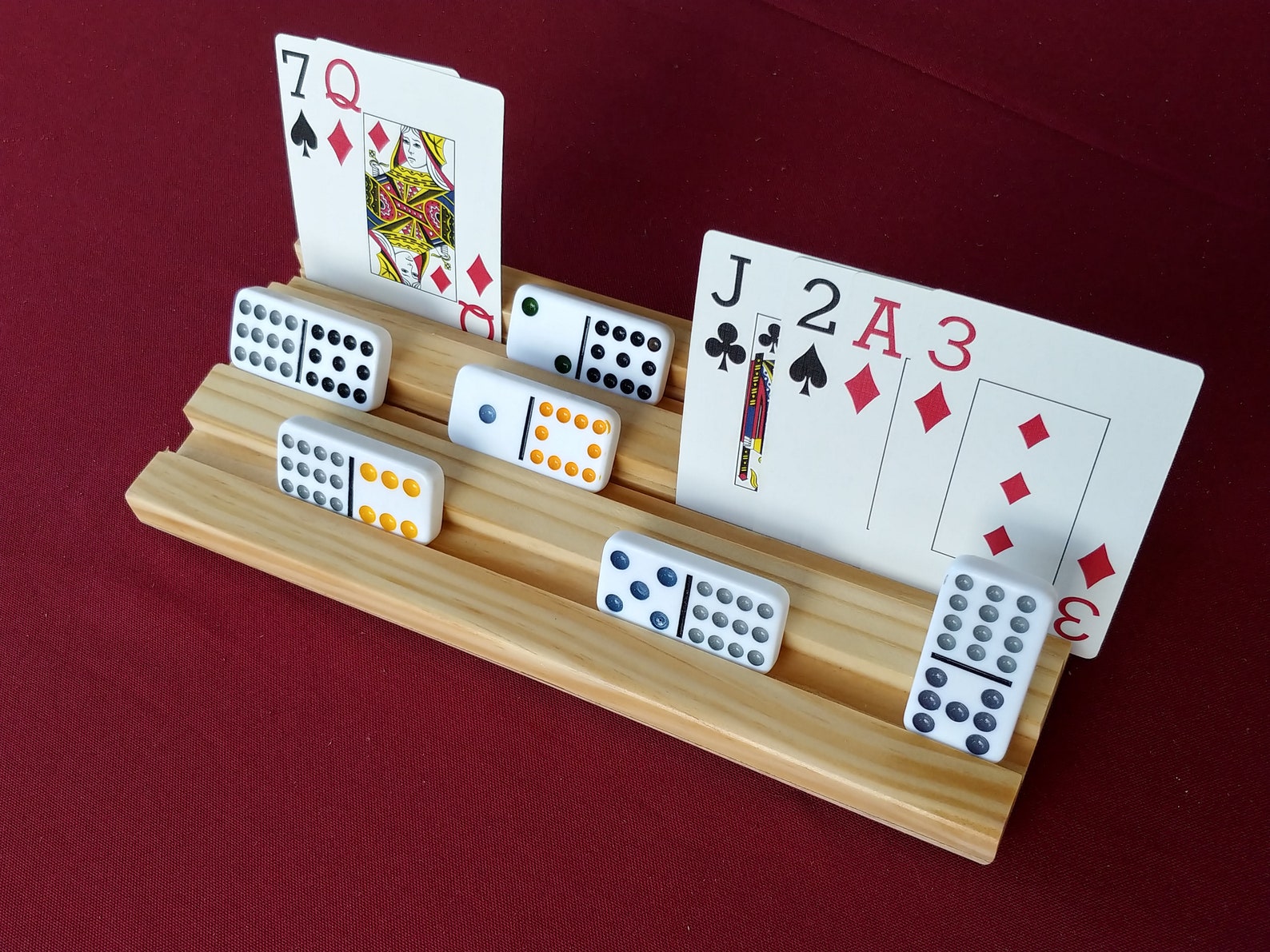 Free Shipping Set of two Domino Holders Playing Card Holder Etsy