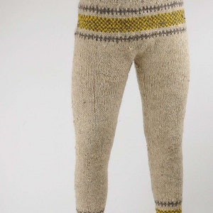 Woolen Trousers Woolen Pants Hand Knitted Trousers Natural - Etsy