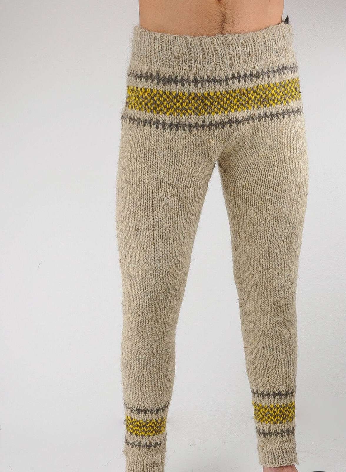 Woolen Trousers Woolen Pants Hand Knitted Trousers Natural - Etsy