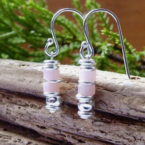 Handgefertigte Sterling Silber Pink Opal Tropfen Ohrringe
