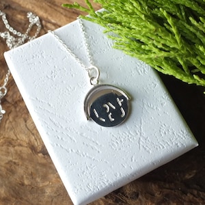 Sterling Silber Halskette, Spinner Halskette, ich liebe dich Halskette, Muttertagsgeschenk, personalisiertes Geschenk, Liebe Schmuck, Spinner Anhänger,