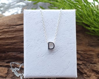 Sterling Silver Initial Necklace Letter 