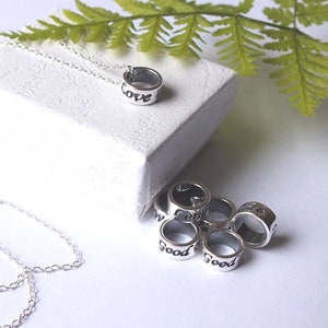 Sterling Silver &#39;Love&#39; Necklace: Affirmation Jewelry, Valentines Gift