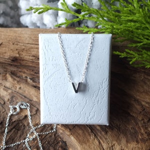 Sterling Silver Initial Necklace, Letter V Necklace, Initial V Necklace, Silver Initial Necklace, Dainty Necklace, Personalised Necklace