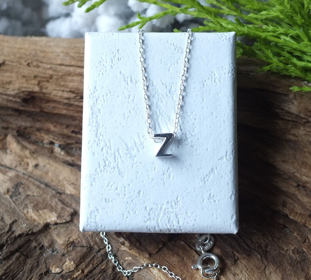 Sterling Silver Initial Necklace Letter Z Necklace Initial Z Etsy Ireland