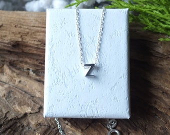 Sterling silver initial necklace, Letter Z necklace, initial Z necklace, silver initial necklace, dainty initial, personalised necklace