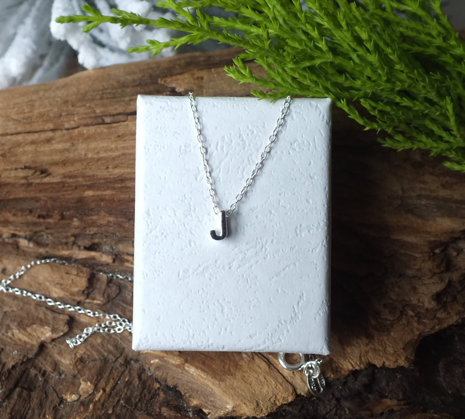 Sterling Silver Initial Necklace Letter J Necklace Initial J Etsy UK