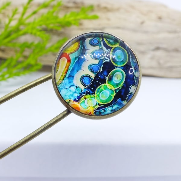 Shawl pin, scarf pin, decorative pin, shawl brooch, scarf pin, rustic shawl pin, cabochon shawl pin, pin for shawl, stitch counter,