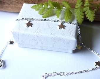 Sterling silver, star bracelet, dainty star bracelet, tiny star bracelet, everyday bracelet, star dangle bracelet, star charm bracelet,