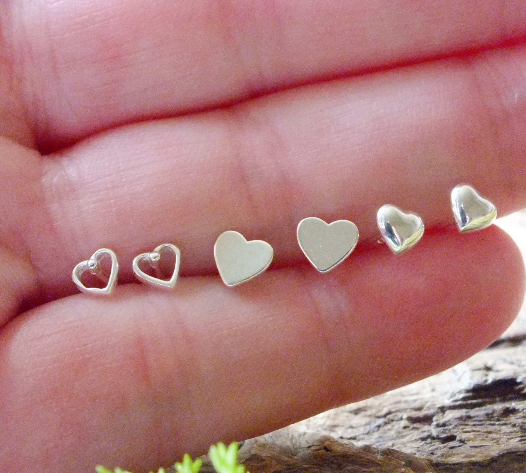 Small Silver Heart Earrings by Jane Hollinger - NEWTWIST