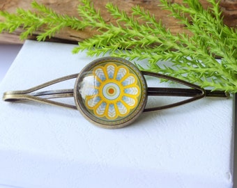 Cabochon Hair Slide: Bronze Bohemian Hair Clip