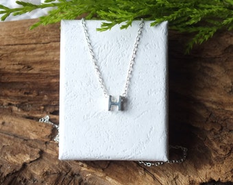 Sterling Silver Initial Necklace Letter 