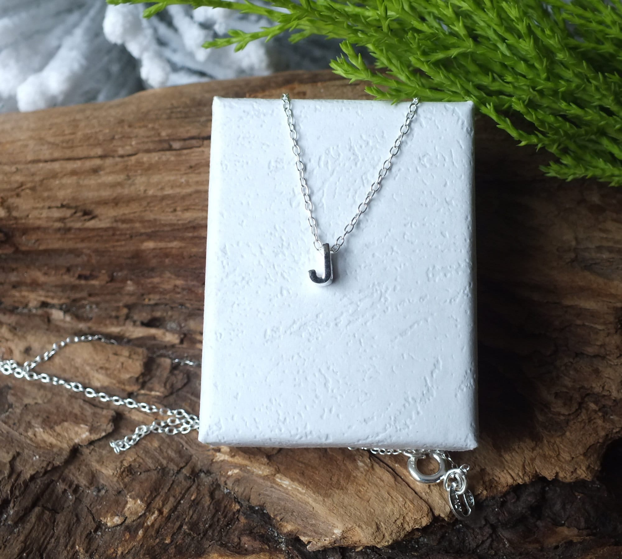 Sterling Silver Initial Necklace Letter 