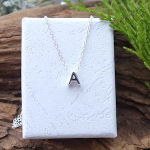 Sterling silver initial necklace, Letter A necklace, initial A necklace, silver initial necklace, dainty necklace, personalised necklace