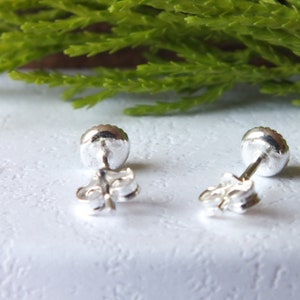 Sterling Silver Turquoise Studs: December Birthstone Earrings (4mm) image 4