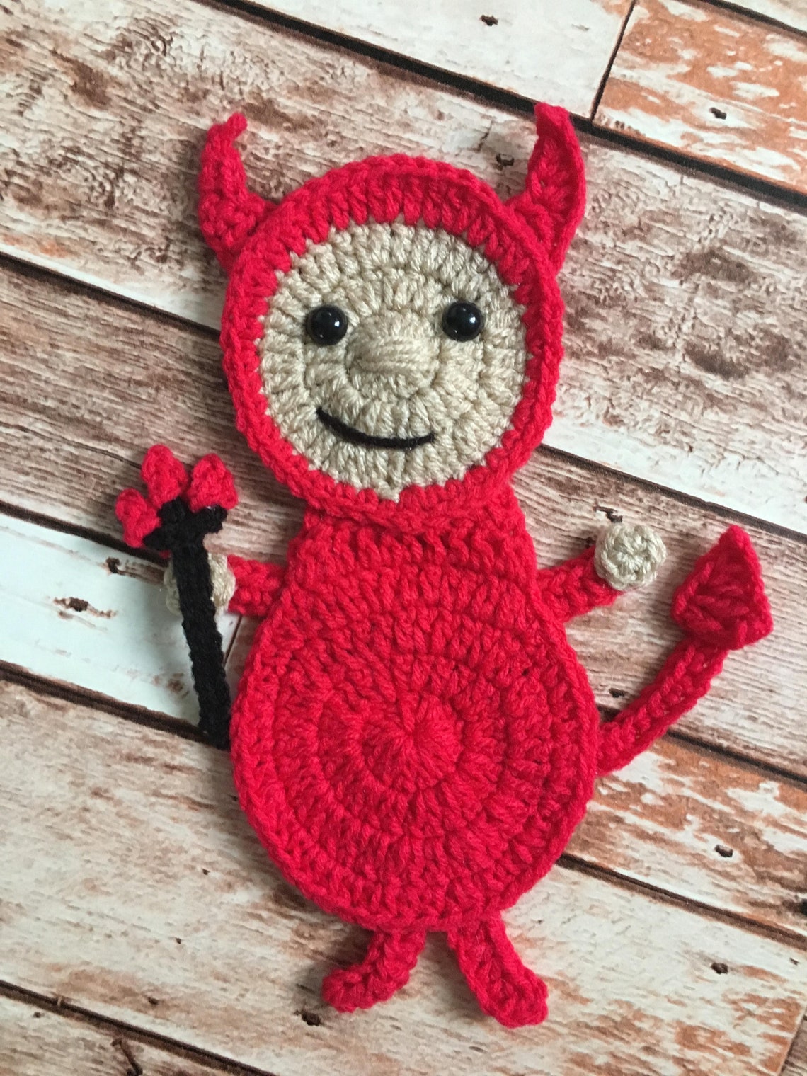 Little devil applique pdf file only crochet devil applique  etsy