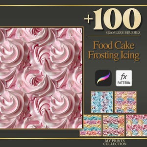 Cake Frosting Icing Procreate Texture Brush & Photoshop PAT Pattern - 100+ Seamless Texture Brushset, Digital Texture Design Tool