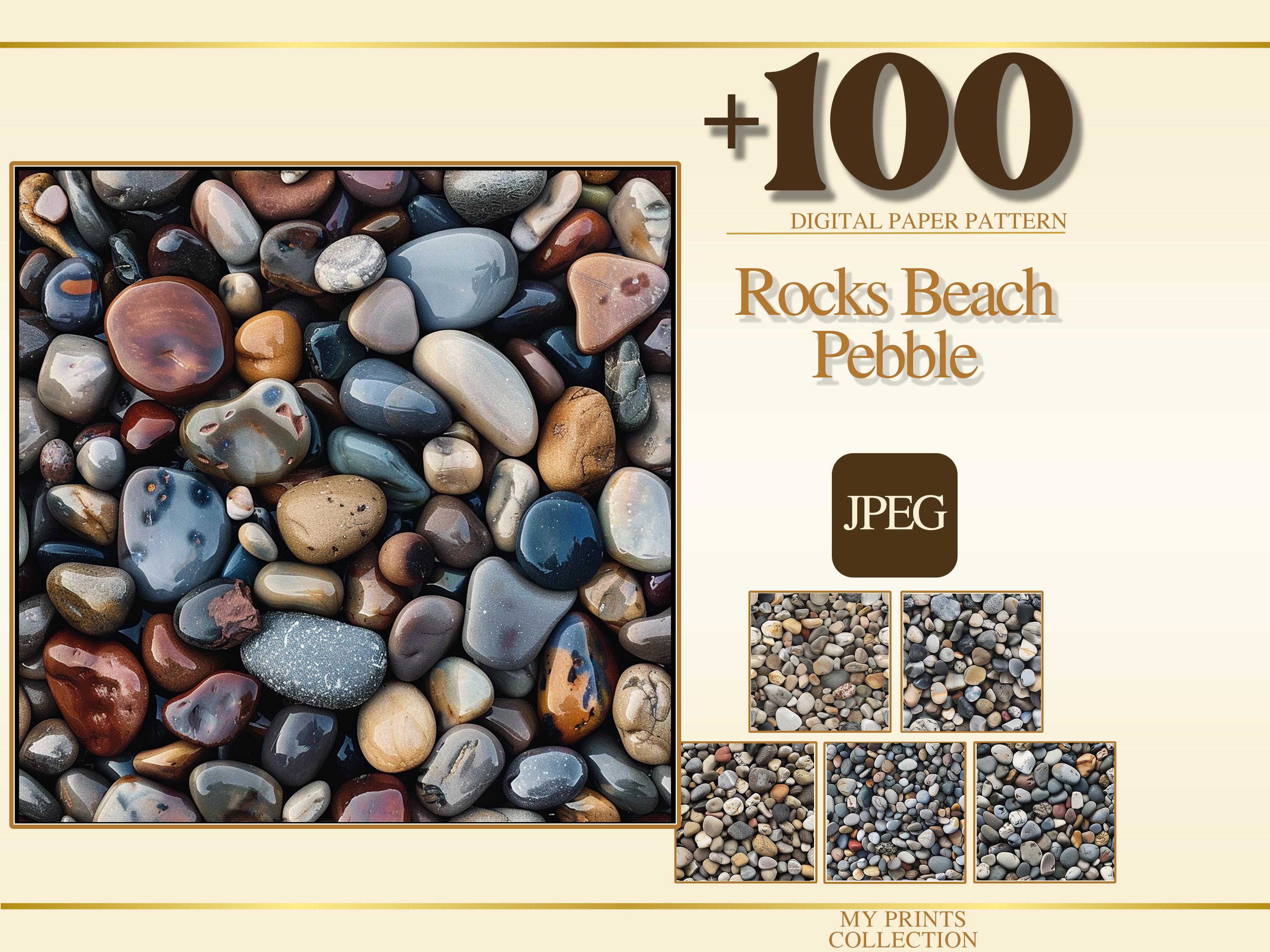 Scrapbooking Rocks Rocks Beach Pebble Seamless Texture JPEG Pack, 100+ Digital Papers ...