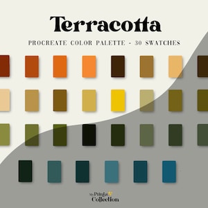 Terracotta Procreate Color Palette Swatches, Digital Color Download, Seasonal Palette, Color Palette Bundle, Earth Tones, Boho Nature Green