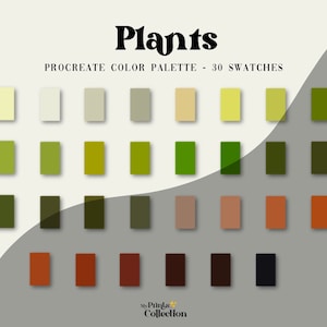 Plants   Procreate Color Palette Swatches, Digital Color Download, Seasonal Palette, Color Palette Bundle, Nature Tones, Earth Tone, Foliage