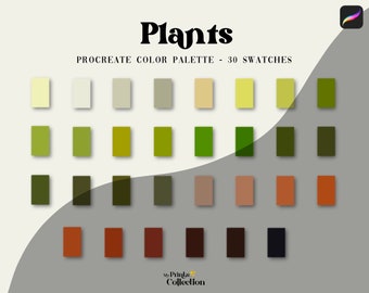 Plants Procreate Color Palette, 30-Color Swatch Set for iPad, Digital Art Palette for Procreate App
