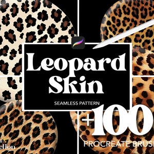100+ Leopard Skin Procreate Brushes: Seamless Texture Overlays (Digital Download)