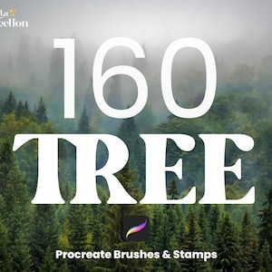 Tree Procreate Brush Set | 20 Color Dynamic Brushes | 140 Stamps | Botanical | Florest | Digital Nature Landscape | Illustration | Lettering