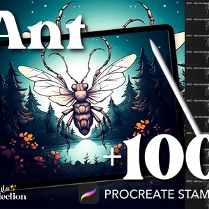 100+ Procreate Ant Tattoo Stamps, Insect Bug illustrations, Nature-Inspired Art, Digital Download, Digital Art Supplies, Procreate brushes