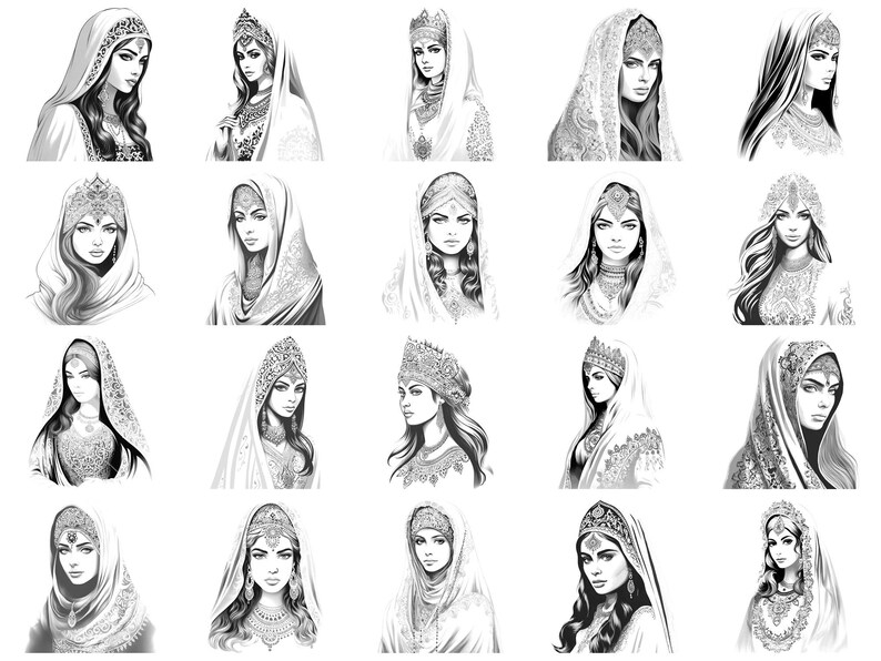 Persian Princess Procreate Stamps & Photoshop Brushes – 100+ Fantasy ...