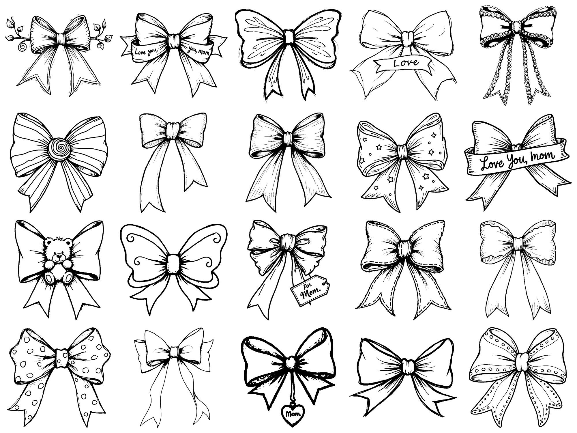 Coquette Bow Mother Photoshop Brushes & Procreate Stamps – 100+ Bold ...