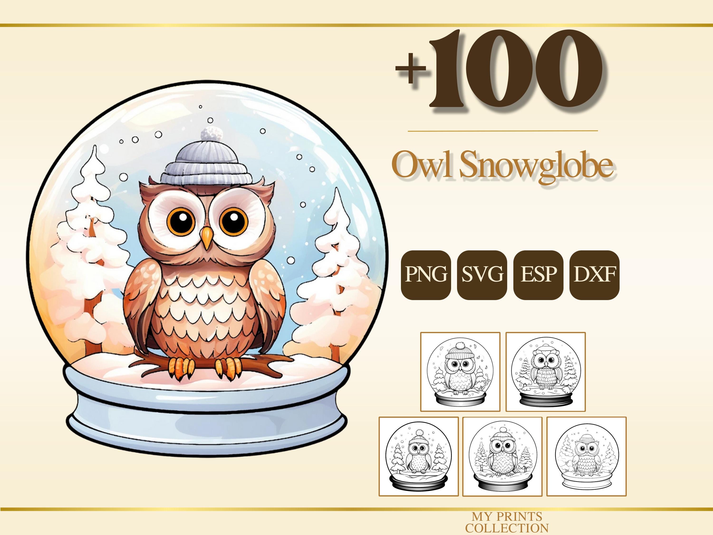 Owl Snowglobe Christmas PNG Bundle – 100+ Cricut & Silhouette Files, SVG, DXF, Eps –