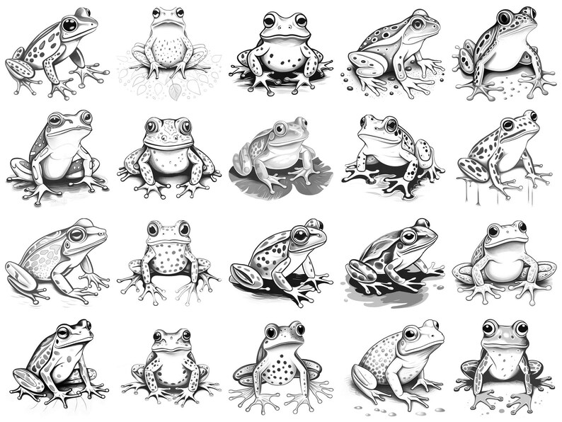 Frog Procreate Stamps & Photoshop Brushes – 100+ Realistic Animal Pet ...