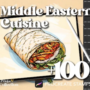 Procreate Middle Eastern Cuisine Stamps: 100+ Food & Drink Brushes (Digital Download)