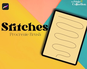 Stitches Single Procreate Brush | 1 Brush | Neon Lettering | Illustration | Lights | Glow | Shimmer | Build your own Brush Set